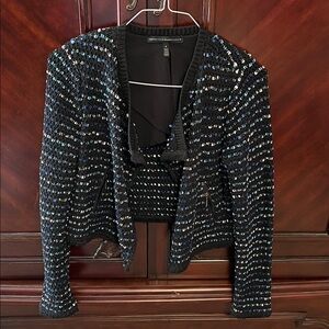 White House Black Market Black Knit Jacket